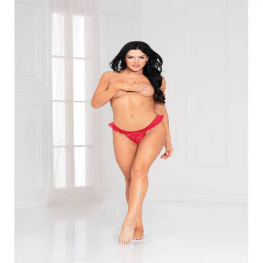 Seven Til Midnight Lace Ruffle Women Thong Red - G-Strings, Panties and Shorts