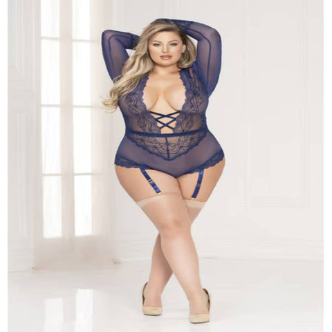 Seven Til Midnight Secret Affair Women Teddy Navy - Teddies and Bodysuits