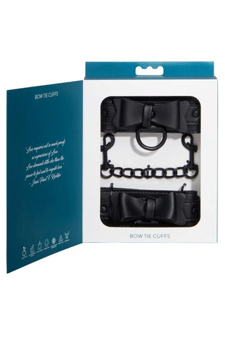 Sportsheets Sincerely Bow Tie Faux Leather Wrist Cuffs - Cuffs and Restraints