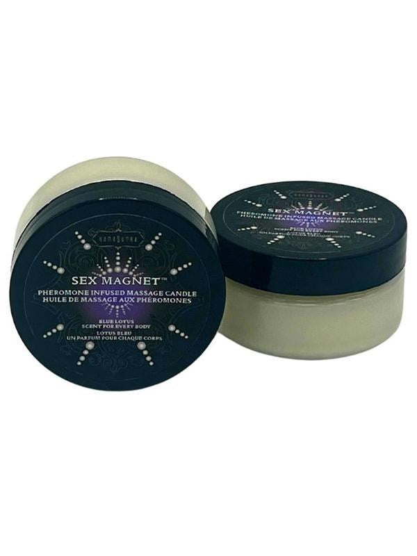 Kama Sutra Sex Magnet Pheromone Massage Candle Blue Lotus - Bath and Intimate Fragrances