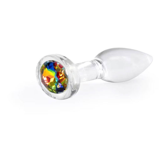 NS Novelties Crystal Desires Rainbow Gem Glass Butt Plug - Butt Plugs