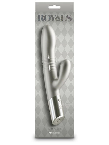 NS Novelties Royals Grace Recharable Rabbit Vibrator Metallic Champagne - Rabbit Vibrators