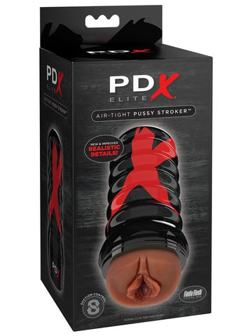 PDX Elite Air Tight Mens Pussy Stroker Brown - Masturbators and Strokers