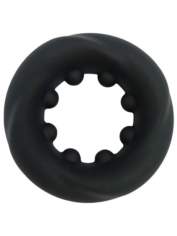 Playful Nero Liquid Silicone Nubbed Cock Ring - Silicone Cock Rings