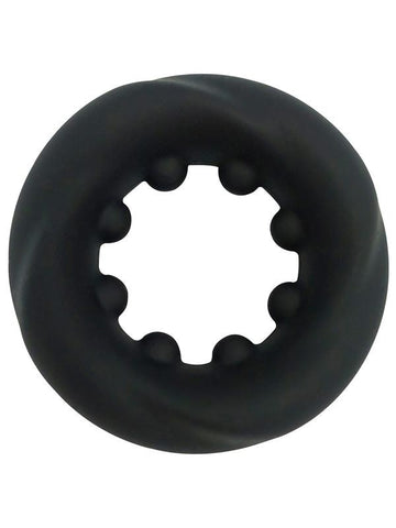 Playful Nero Liquid Silicone Nubbed Cock Ring - Silicone Cock Rings