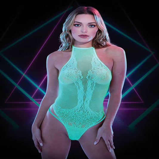 Lapdance Lingerie Glow In The Dark Womens Sheer Teddy - Teddies and Bodysuits