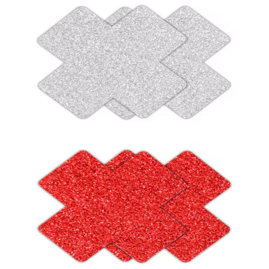 NS Novelties Pretty Womens Pasties Glitter Cross 2 Pair - Breast and Nipple Toys
