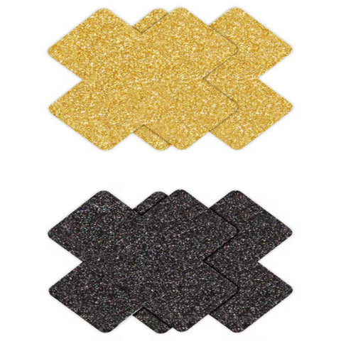 NS Novelties Pretty Womens Pasties Glitter Cross 2 Pair - Breast and Nipple Toys
