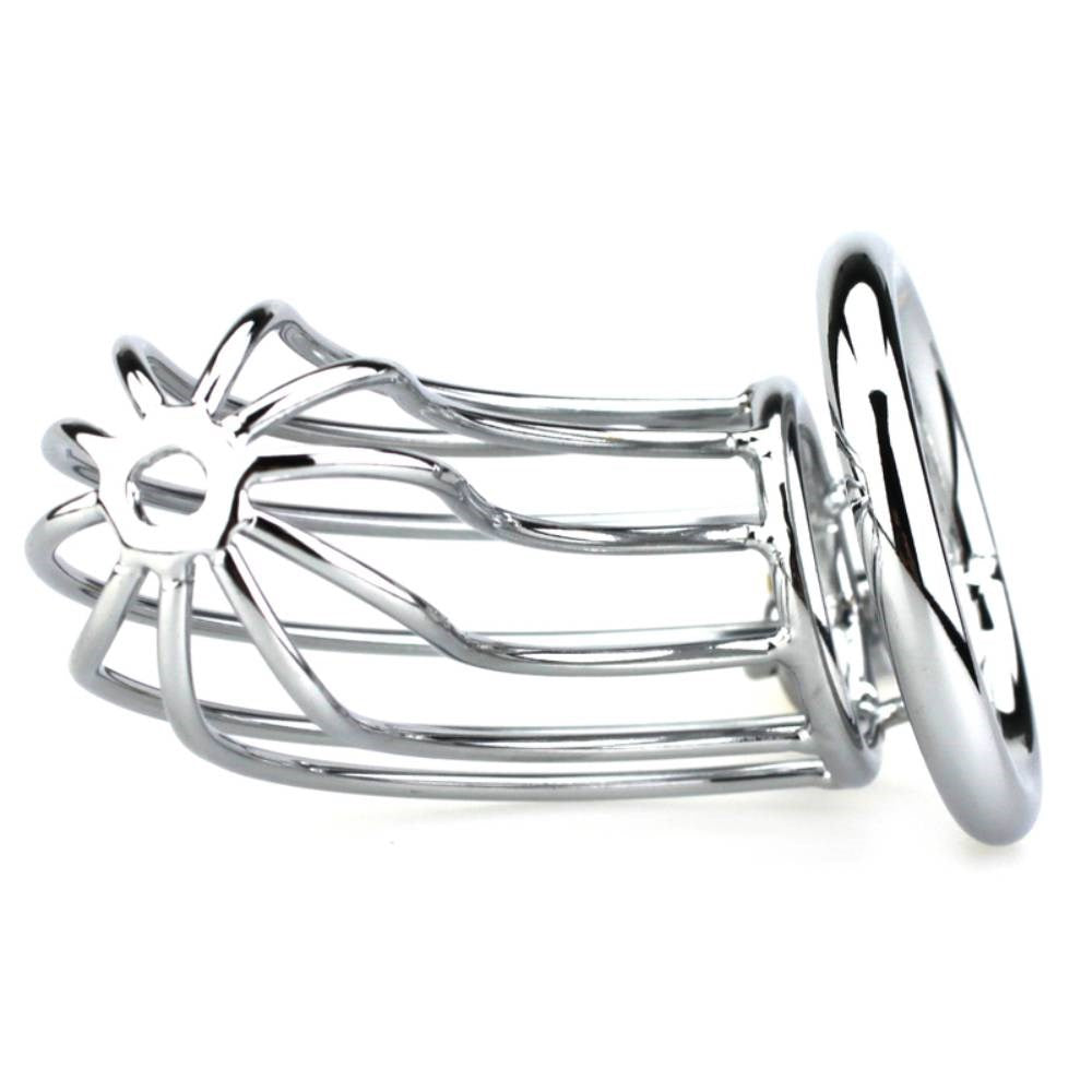 BDStyle Silver Caged Tiger Male Chastity Device - - Male Chastity