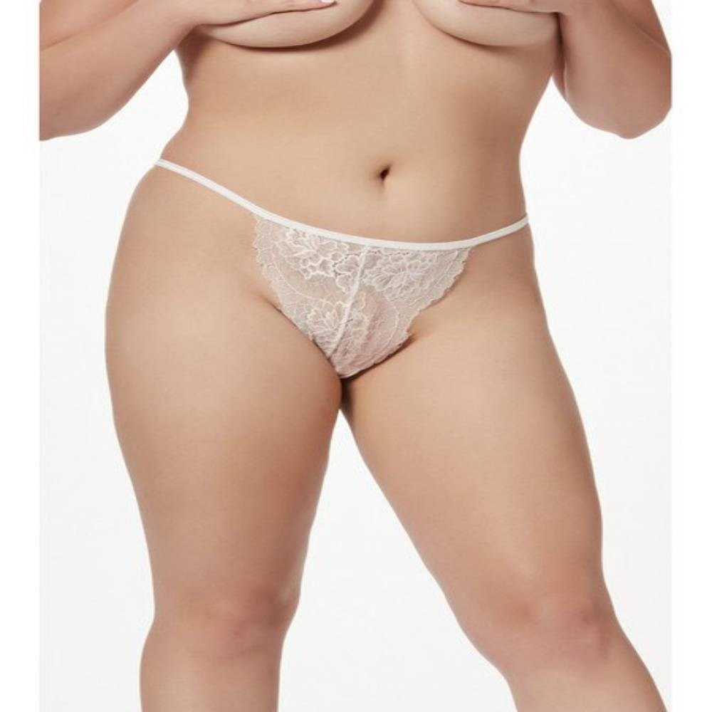 Seven Til Midnight Single Thong Panty With Pearl Back Detail White - - G-Strings, Panties and Shorts