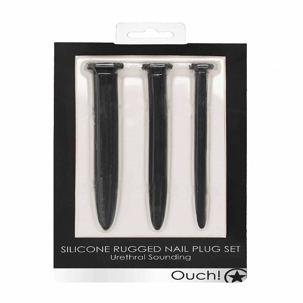 Shots Toys Silicone Rugged Nail Urethral Sounding Plug Set - - Urethral Sounds