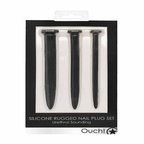 Shots Toys Silicone Rugged Nail Urethral Sounding Plug Set - Urethral Sounds