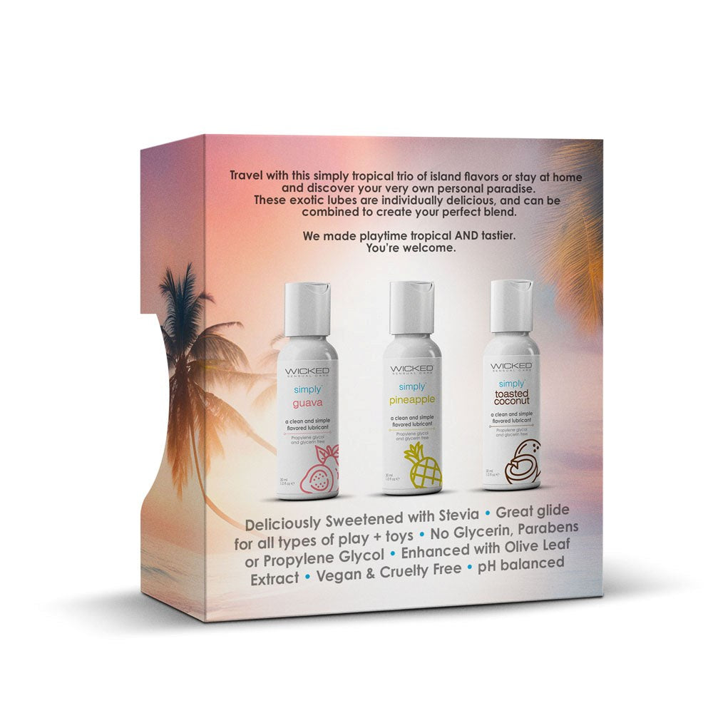 Wicked Simply Tropical Trio Flavoured Water Based Lubricants - Water Based Lubes