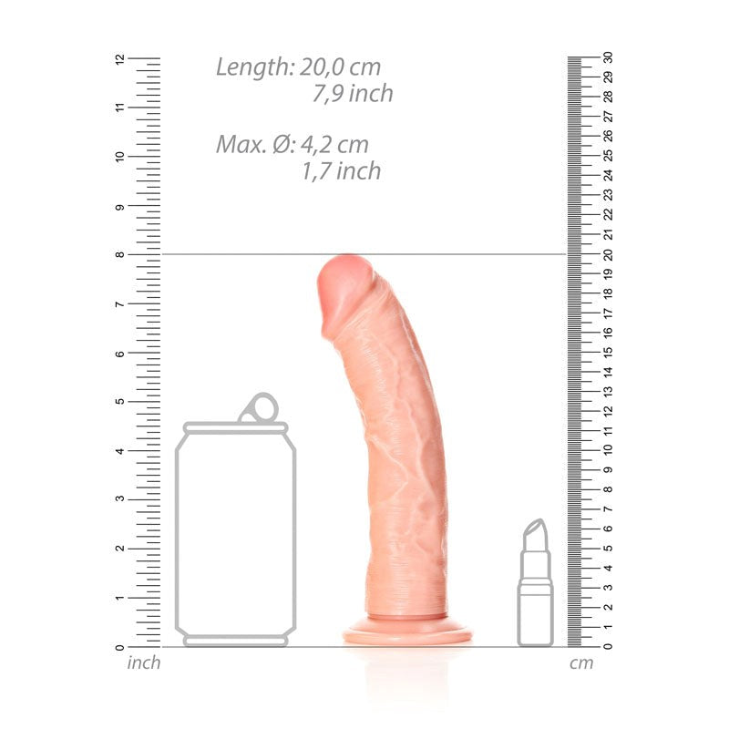 Shots Toys REALROCK Realistic Regular Curved Dildo with Suction Cup Flesh - - Realistic Dildos