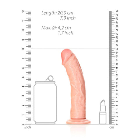Shots Toys REALROCK Realistic Regular Curved Dildo with Suction Cup Flesh - Realistic Dildos