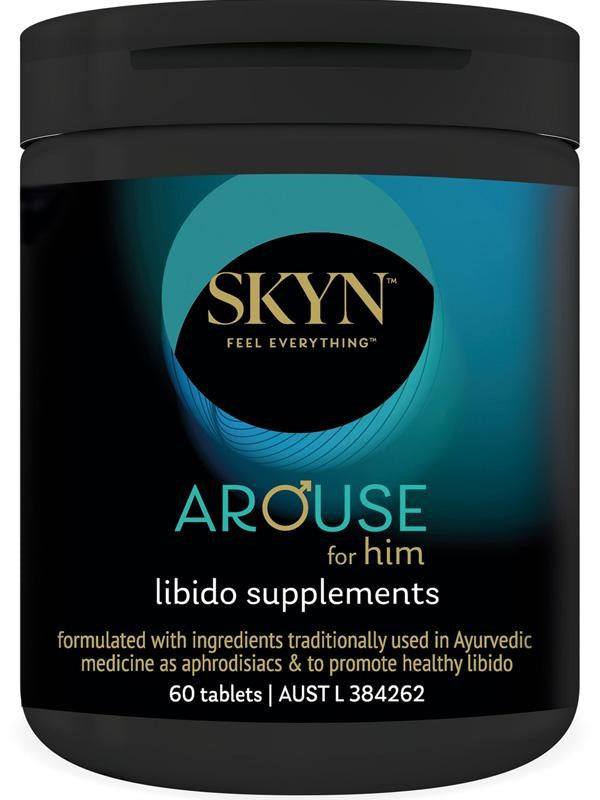SKYN Arouse For Him Libido Supplements 60 Tablets - Delay and Excite Sprays