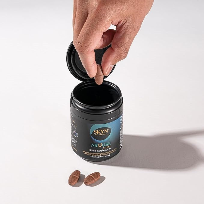 SKYN Arouse For Him Libido Supplements 60 Tablets - Delay and Excite Sprays