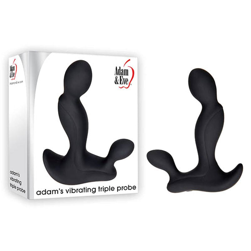 Adam and Eve Adam's Vibrating Triple Prostate Massager Black - Prostate Toys