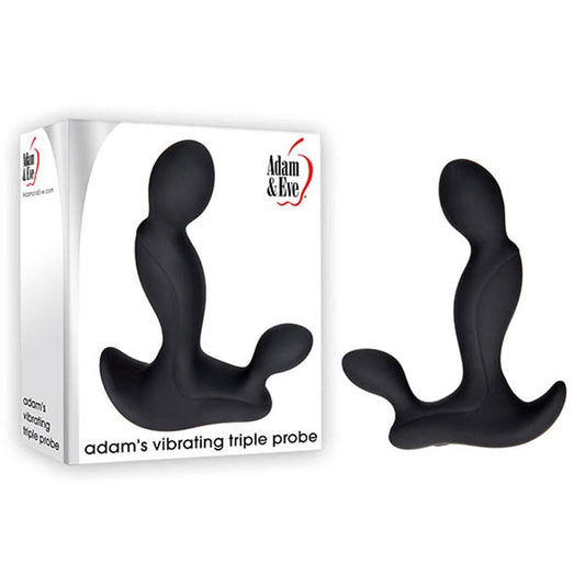 Adam and Eve Adam's Vibrating Triple Prostate Massager Black - Prostate Toys