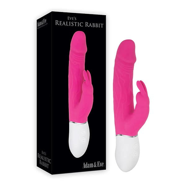 Adam and Eve Eve's Realistic Rabbit USB Rechargeable Rabbit Massager Pink - Rabbit Vibrators