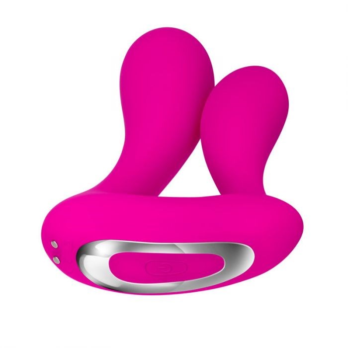 Adam and Eve Rechargeable Dual Entry Remote Controlled Vibrator Pink - Remote Control Vibrators