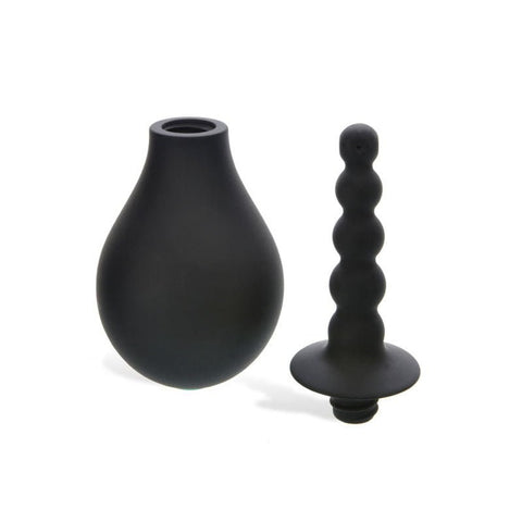 Adam and Eve Smooth and Easy Silicone Douche Black - Enemas and Douches