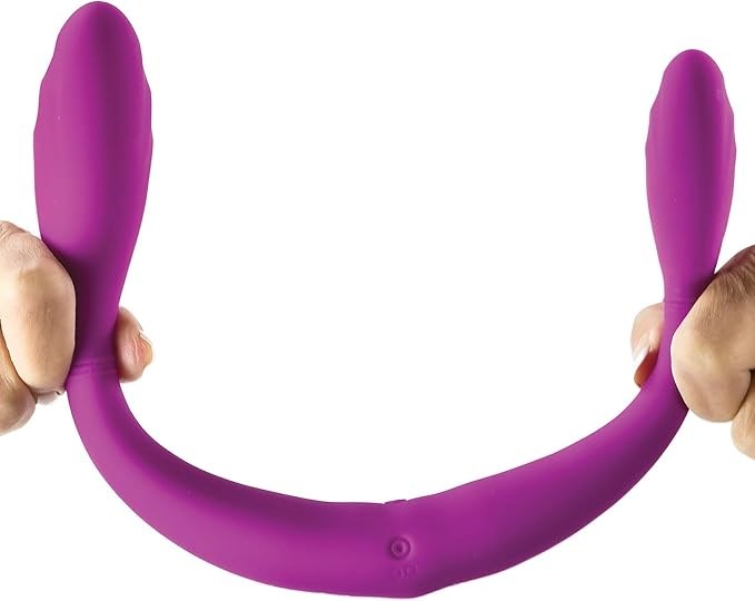 Adam and Eve The Joy Stick USB Rechargeable Dual Vibrating Double Dong 14.5 Inch Purple - Vibrating Dildos