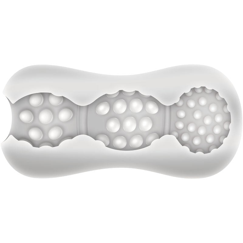 Adam and Eve Triple Chamber Ball Drainer Male Masturbator Sleeve Clear - Masturbators and Strokers