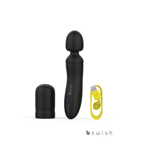 B Swish Bthrilled Premium Noir USB Rechargeable Body Wand Massager Black - Body Wands