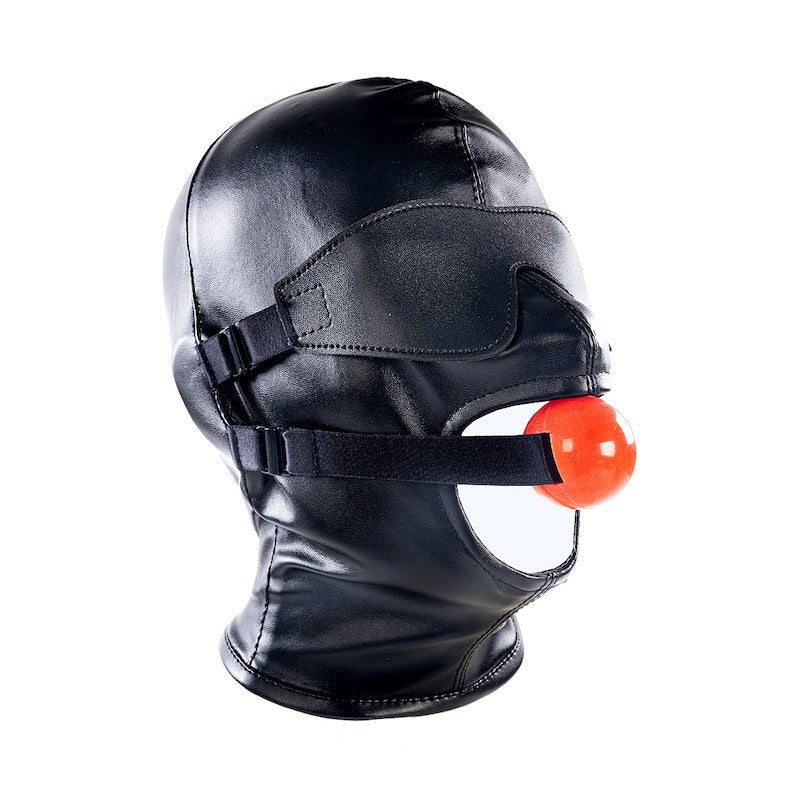 BDStyle BDSM Play Hood With Blindfold And Mouth Gag Male - - Bondage Hoods