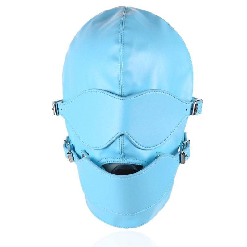 BDStyle Faux Leather Full Mask Eyes & Mouth Hood - - Blindfolds And Masks