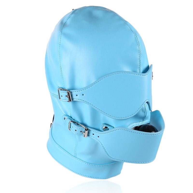 BDStyle Faux Leather Full Mask Eyes & Mouth Hood - - Blindfolds And Masks