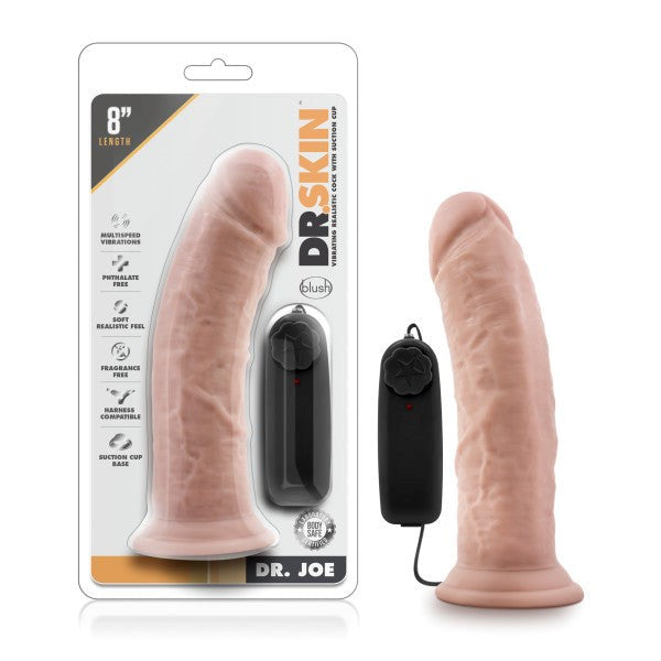 Blush Novelties Dr Skin Dr Joe Vibrating Dong Flesh 20.3cm - - Vibrating Dildos