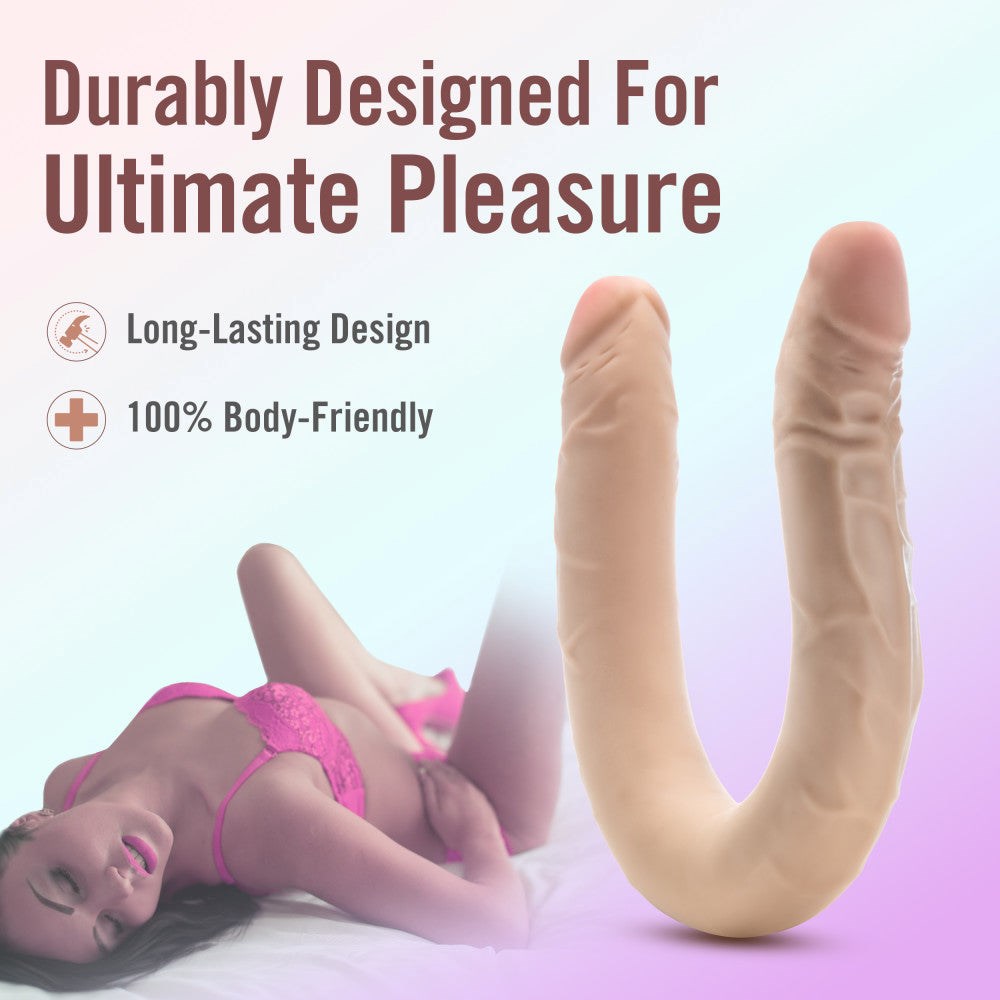 Blush Novelties Dr Skin Plus Posable Double Dong Flesh 42cm - - Double Ender