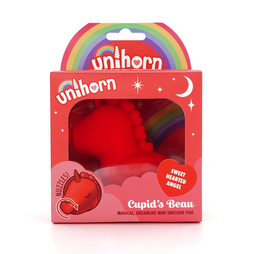 Unihorn Cupids Beau USB Rechargeable Heart Nosed Stimulator Red - - Finger and Tongue Vibrators