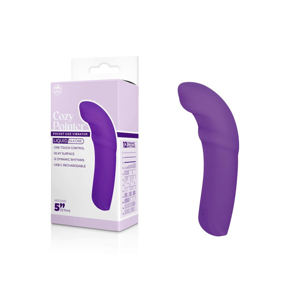 Excellent Power Cozy Pointer USB Rechargeable Curved Mini Vibrator Purple - - Mini & Slim Vibrators