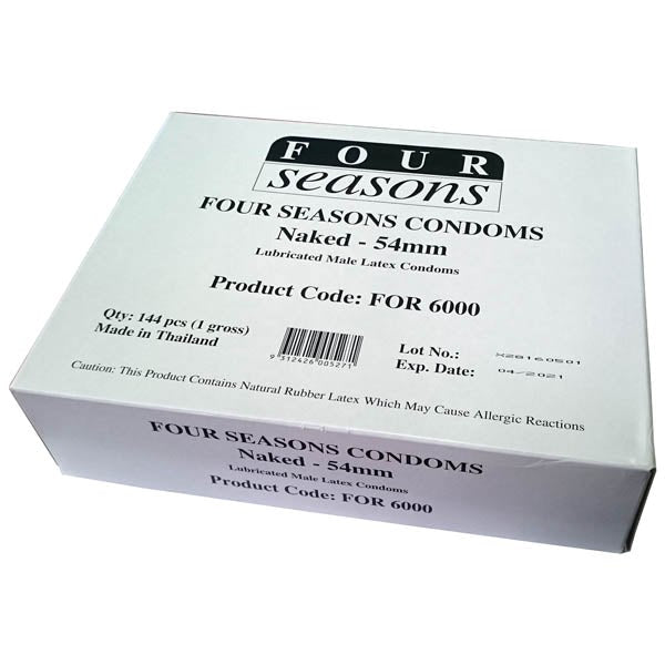 Four Seasons Naked Classic Condoms Bulk Box of 144 - - Condoms