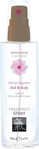 Hot Production SHIATSU Cherry and White Lotus Scented Bed and Body Spray 100ml - Bath and Intimate Fragrances