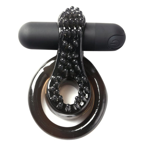 Maia Jagger USB Rechargeable Vibrating Cock & Ball Ring Black - Vibrating Cock Rings