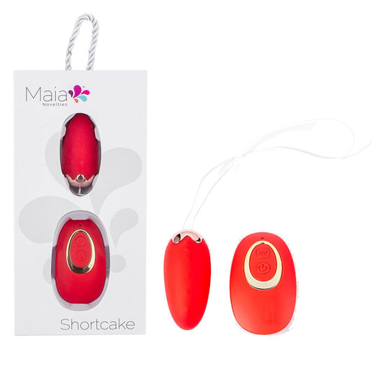 Maia SHORTCAKE USB Rechargeable Vibrating Love Egg with Wireless Remote Red - Love Eggs and Kegel Exercisers