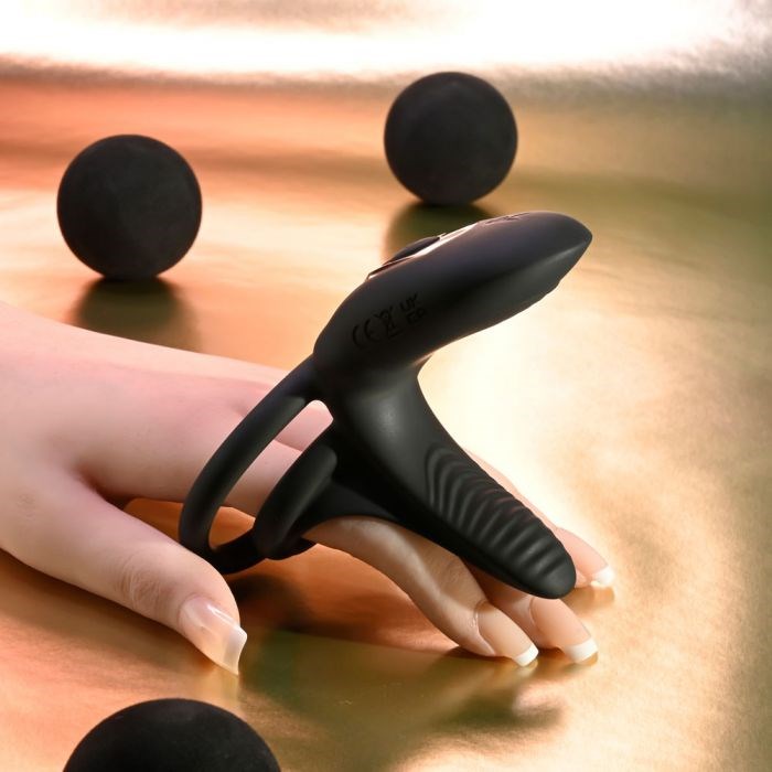 Playboy Pleasure JUST RIGHT Vibrating Cock Ring Black - - Vibrating Cock Rings