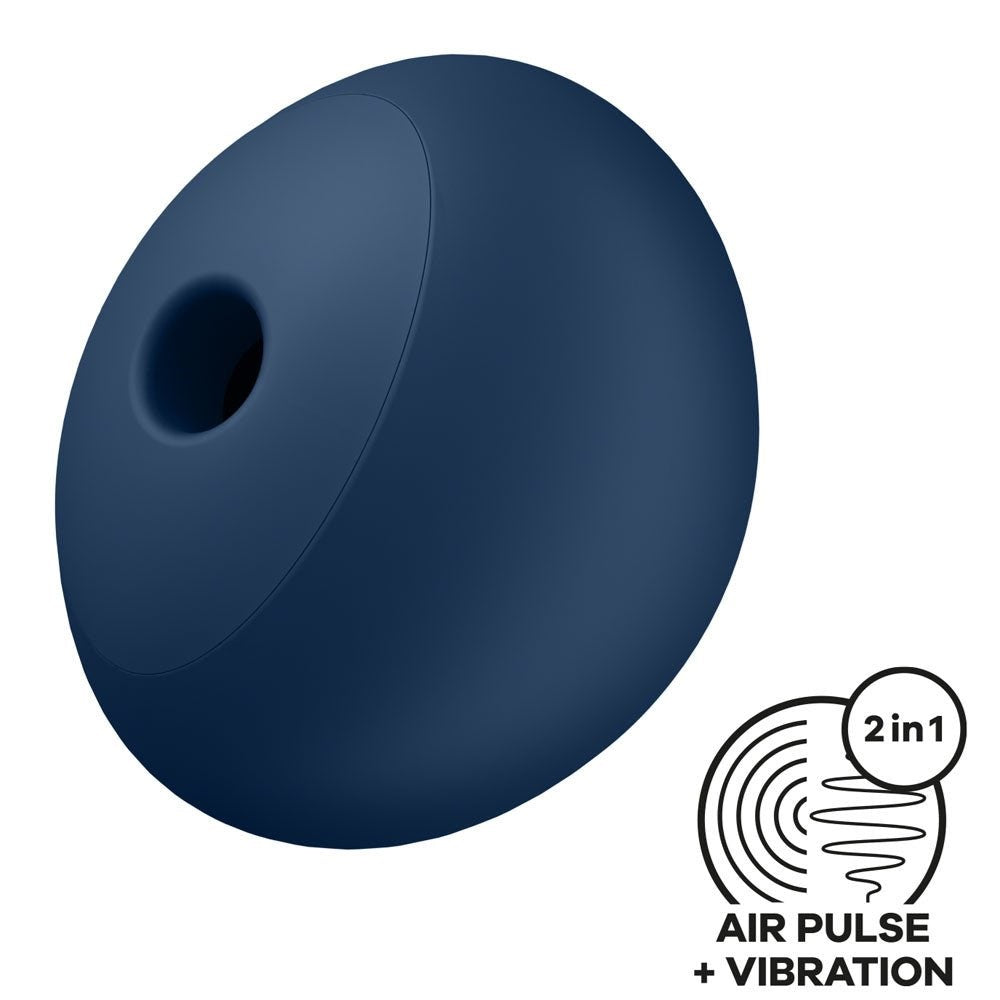 Satisfyer Air Power 4 USB Rechargeable Air Pulse Stimulator Navy Blue - Clit Ticklers and Pulsators