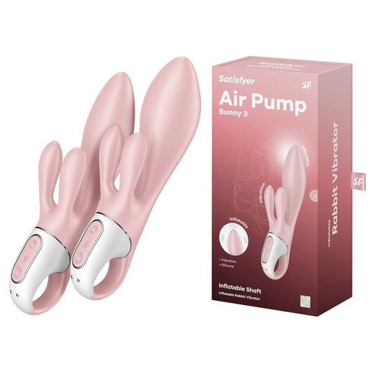 Satisfyer Air Pump Bunny 3 Inflatable Rabbit Vibrator Pink - Rabbit Vibrators