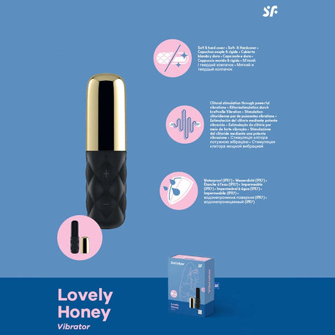 Satisfyer Mini Sparking Darling USB Rechargeable Mini Bullet Vibrator Gold/Black - Bullet Vibrators