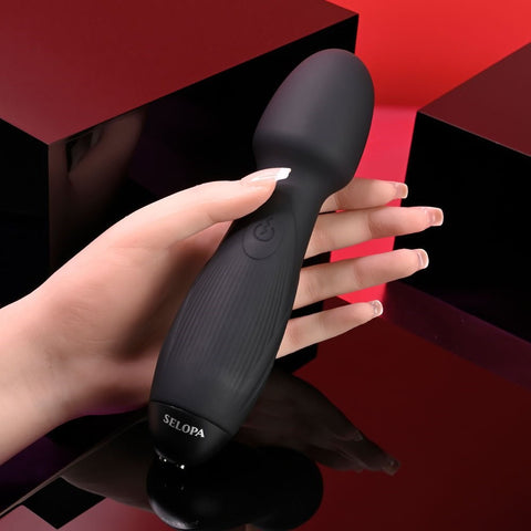 Selopa POWER TRIP USB Rechargeable Body Wand Massager Black - Body Wands