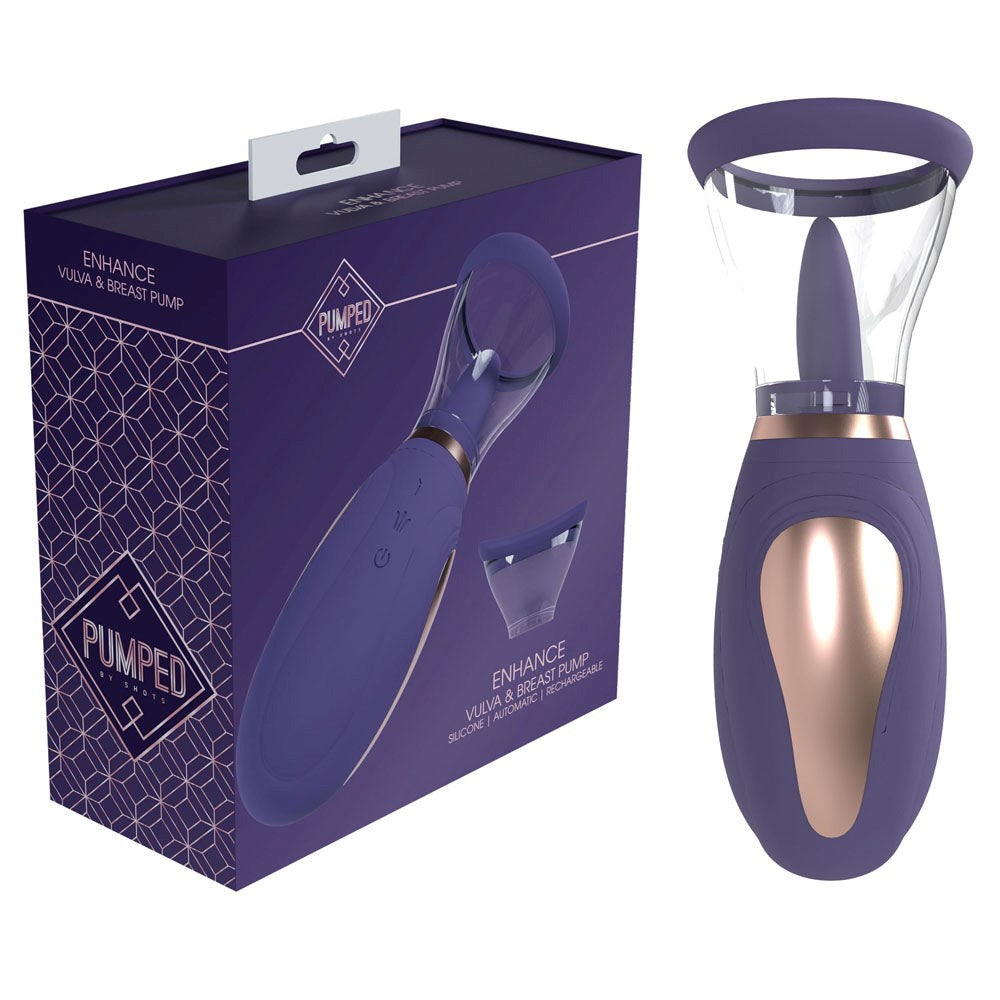 Shots Toys PUMPED Enhance Auto Vulva & Brest USB Rechargeable Ladies Pump Purple - - Pussy And Clit Toys
