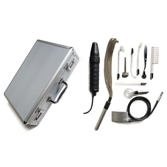 The Stockroom KinkLab Agent Noir Neon Wand 11 Piece E-Stimulation Kit - Electro Sex