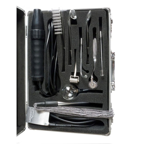 The Stockroom KinkLab Agent Noir Neon Wand 11 Piece E-Stimulation Kit - Electro Sex