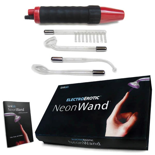 The Stockroom KinkLab Neon Wand 5 Piece Electrosex Kit Red - Electro Sex