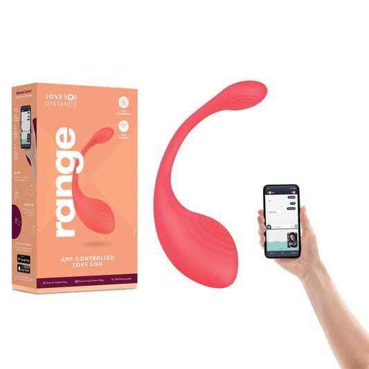 Xgen Products Love Distance RANGE Rechargeable Love Egg with App Contol Coral - Love Eggs and Kegel Exercisers